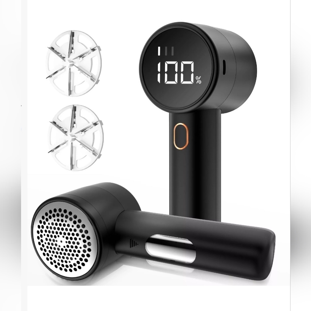 Screen Contact Switch Rechargeable Fabric Shaver & Lint Remover - Black